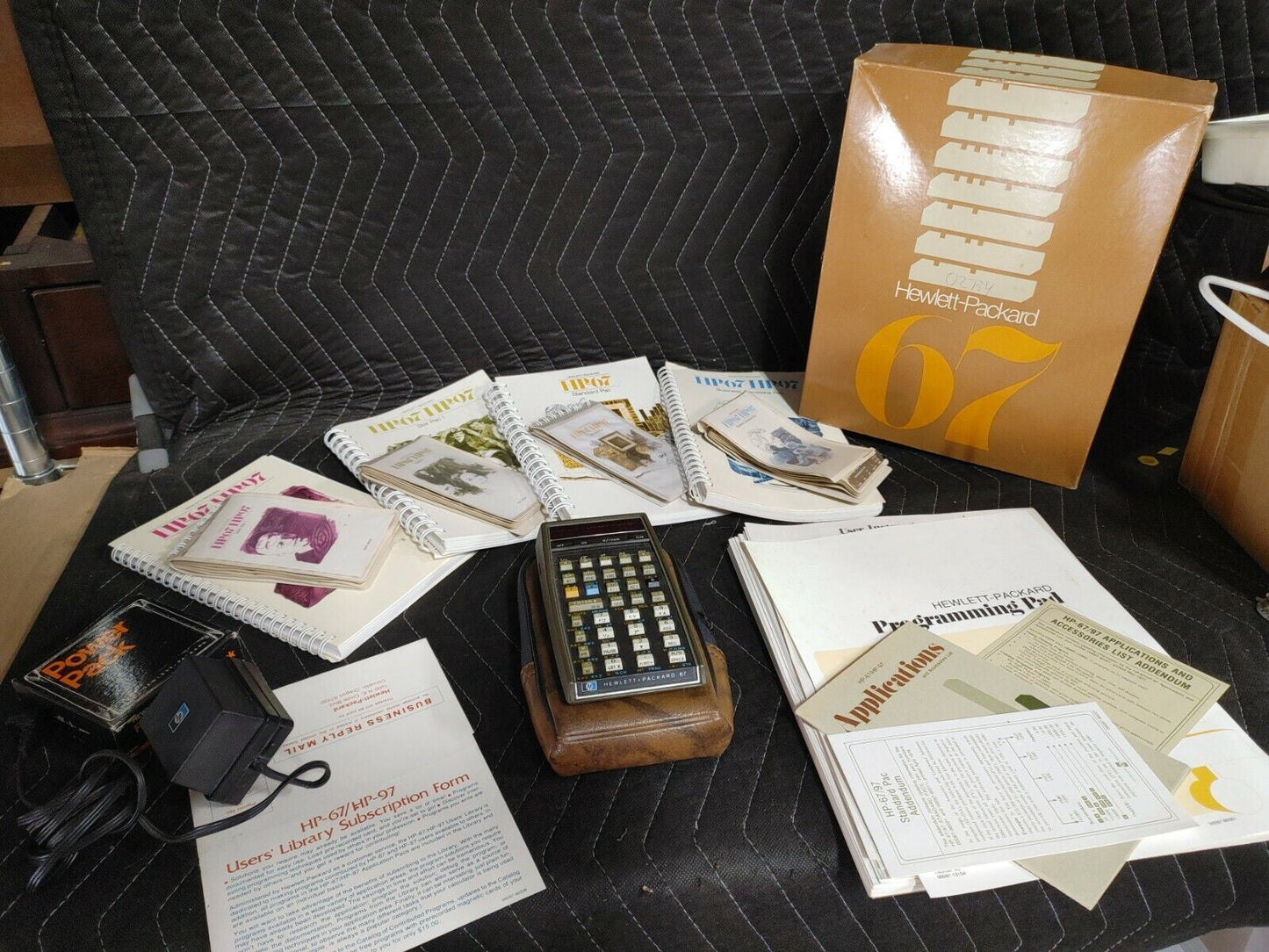 Hewlett-Packard HP 67 Programmable Calculator in Box w/ original papers