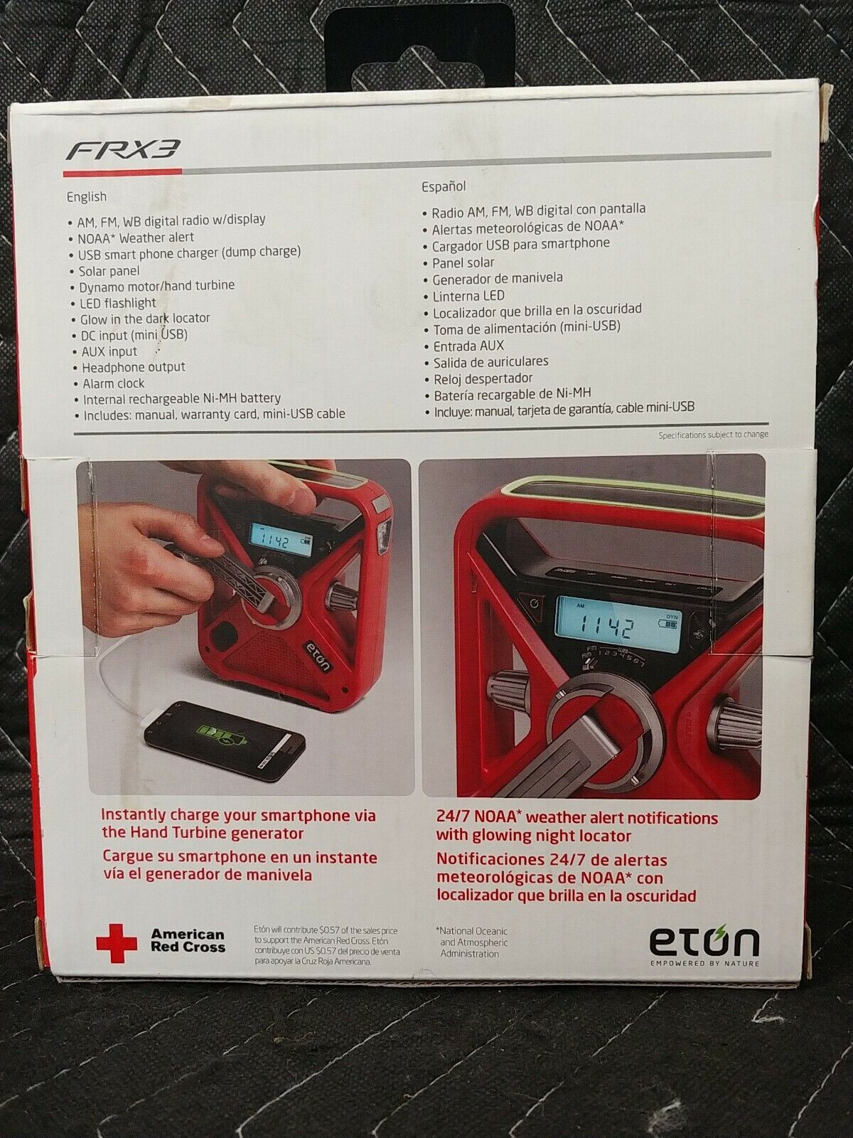 ETON FRX3 Hand Turbine AM/FM Weather Alert Radio and Portable Phone Charger