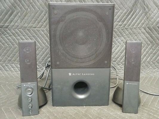 ALTEC LANSING VS4121 Powered Audio System Computer Speakers w/ Subwoofer TESTED