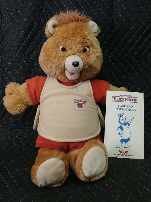 Teddy Ruxpin Doll 1985 Vintage Worlds Of Wonder For Parts Or Restoration