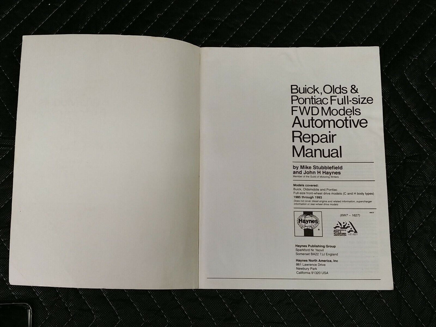 Buick Oldsmobile Pontiac Full Size 1985 - 1993 FWD Haynes Repair Service Manual