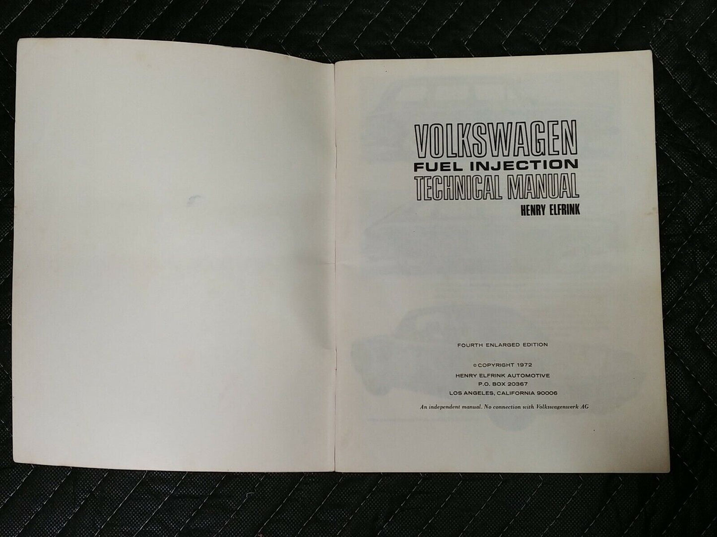 1972 Volkswagen Fuel Injection Technical Manual Henry Elfrink Repair Book