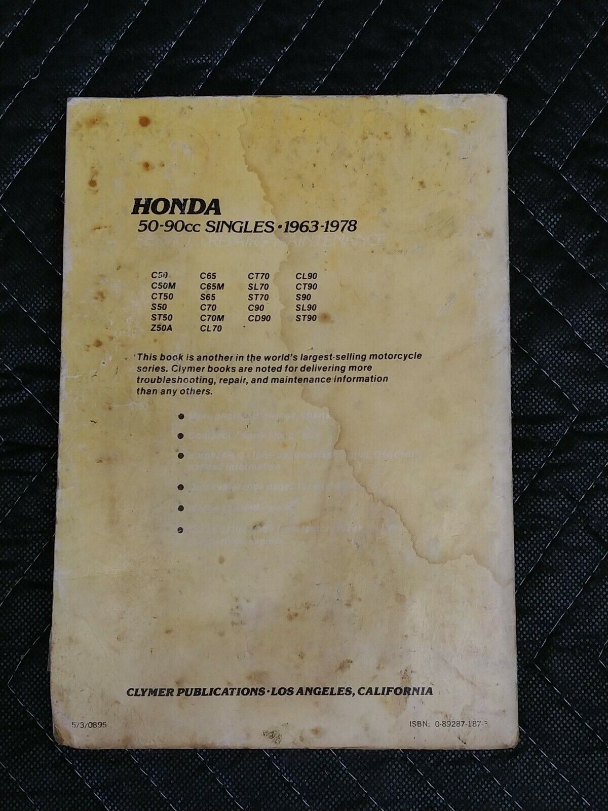 Clymer Honda 50-90cc Singles 1963-1978 Service Repair Maintenance Manual