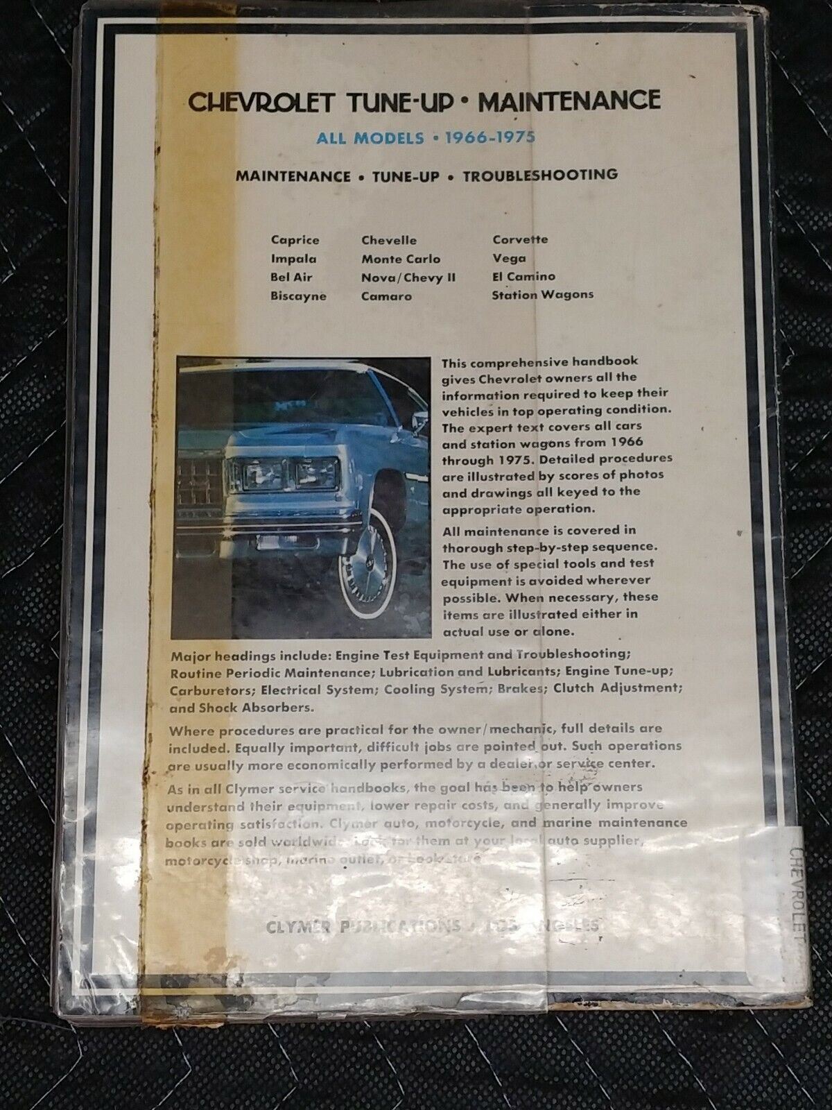 Chevrolet tune-up, maintenance: All models, 1966-1975, Combs Jim 1976 Clymer