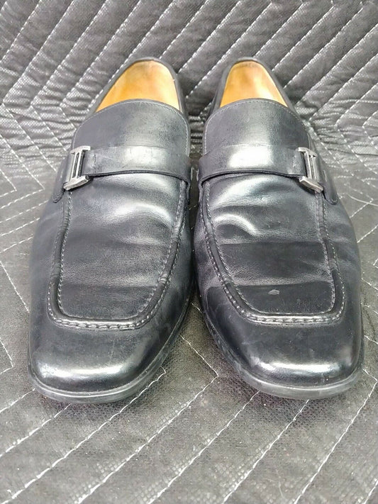 MAGNANNI Men's  Black Leather LINO Loafers Shoes 15061 Size 9M Spain EU42