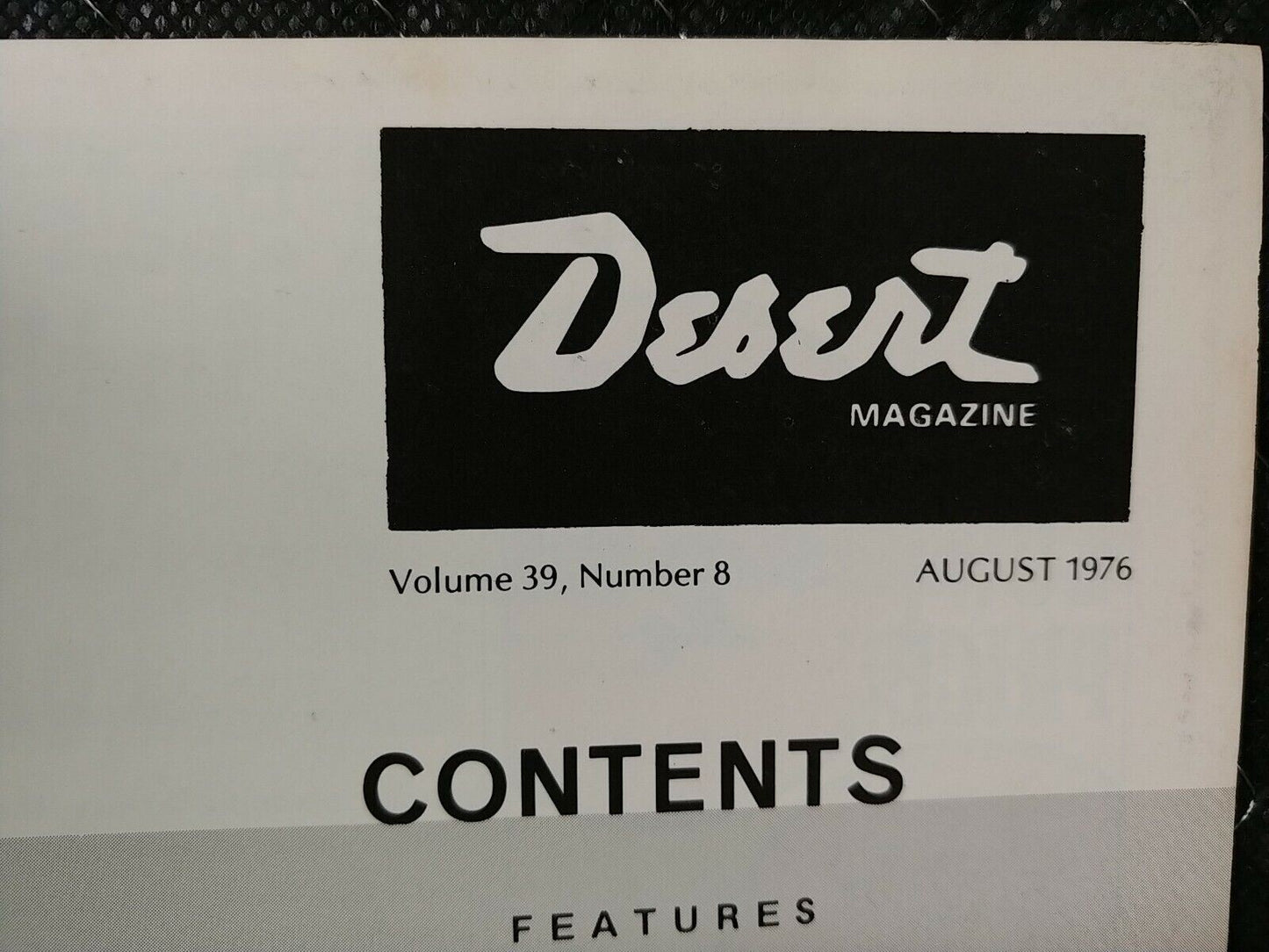 Vintage Desert Magazine August 1976