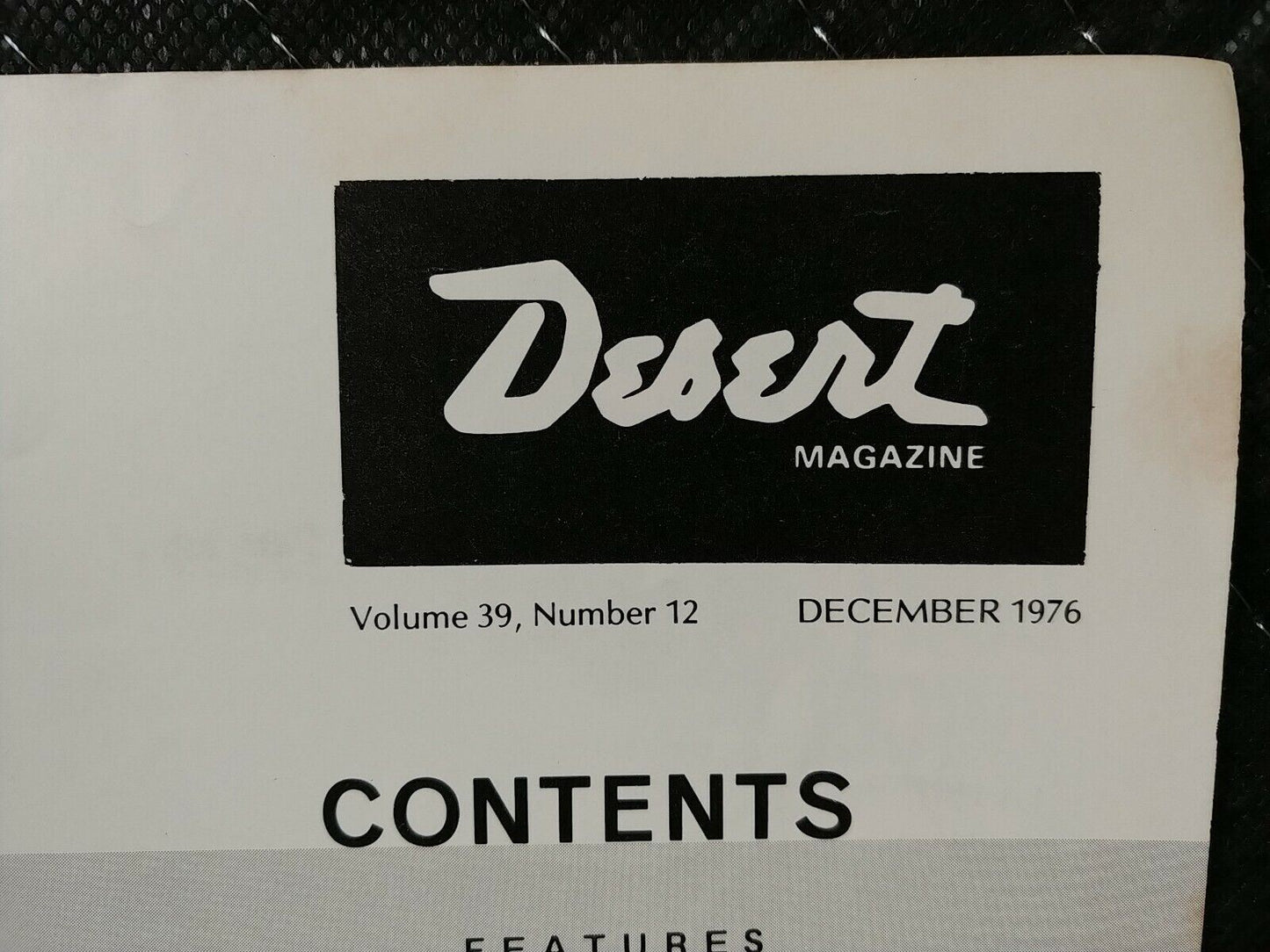 Vintage Desert Magazine December 1976