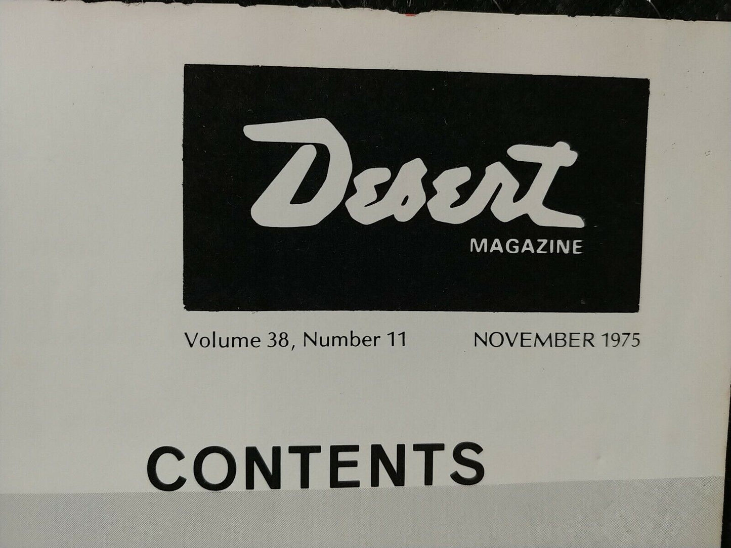 Vintage Desert Magazine November 1975