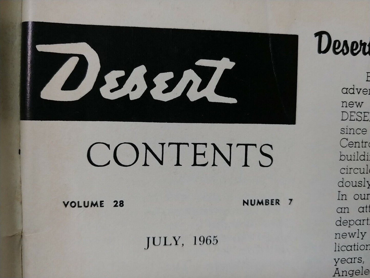 Vintage Desert Magazine July 1965