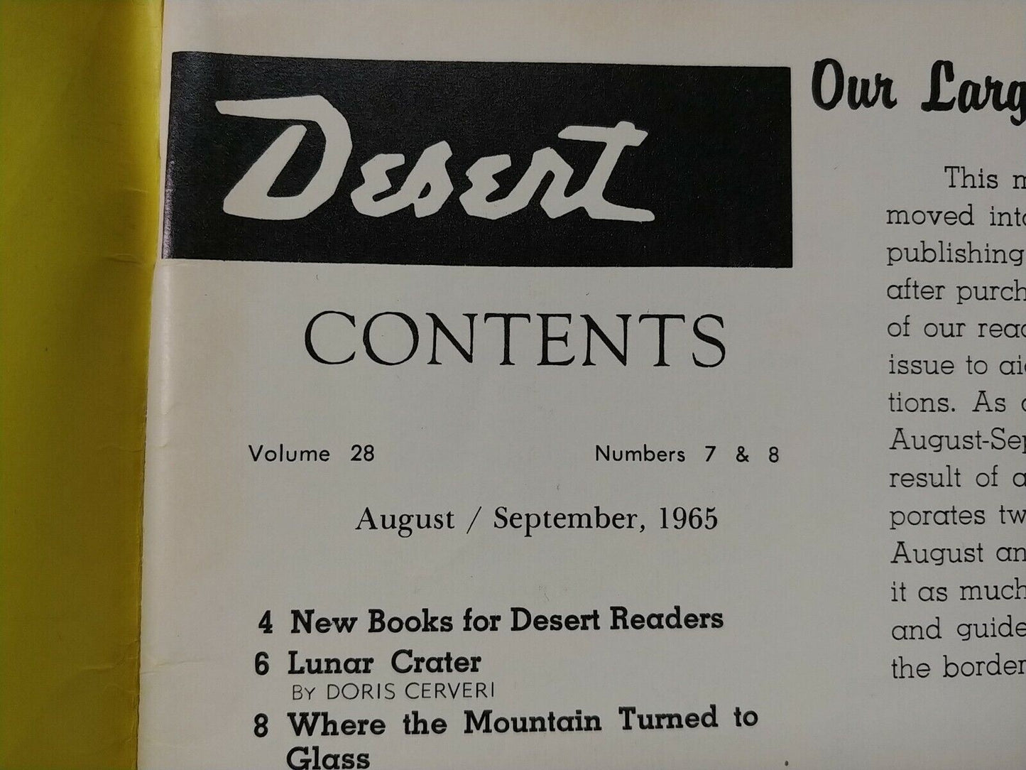 Vintage Desert Magazine August/September 1965