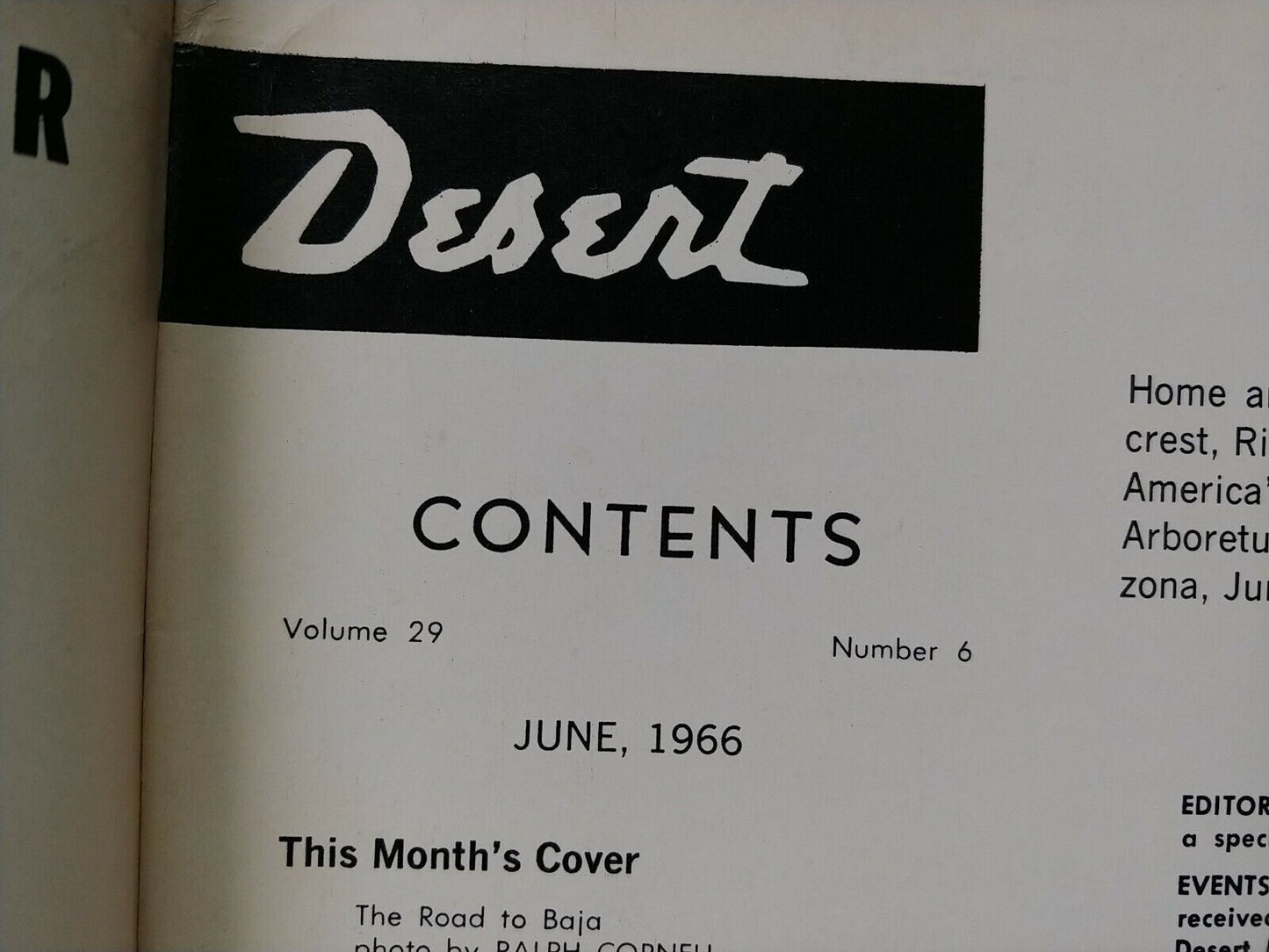 Vintage Desert Magazine June 1966