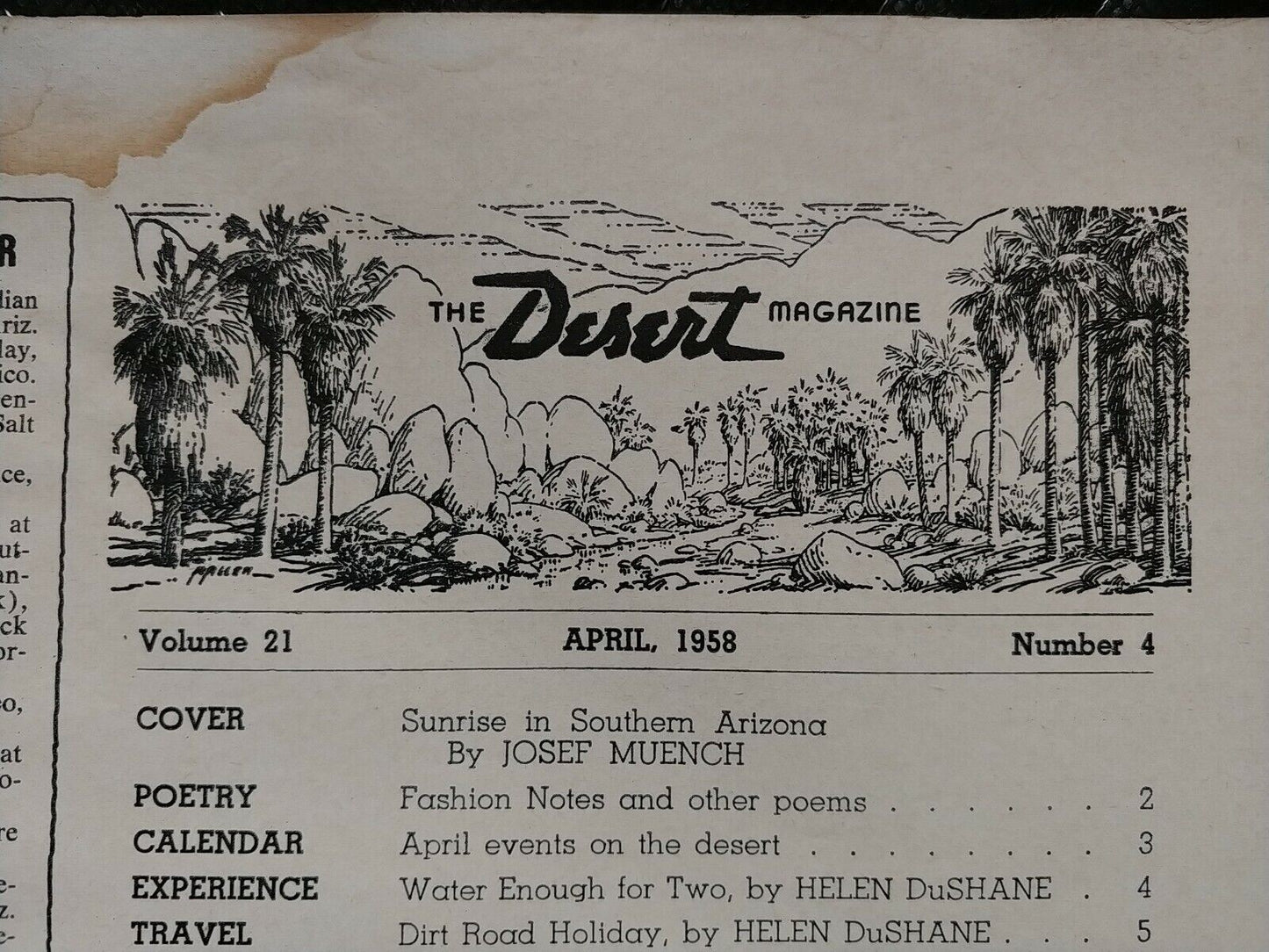 Vintage Desert Magazine April 1958