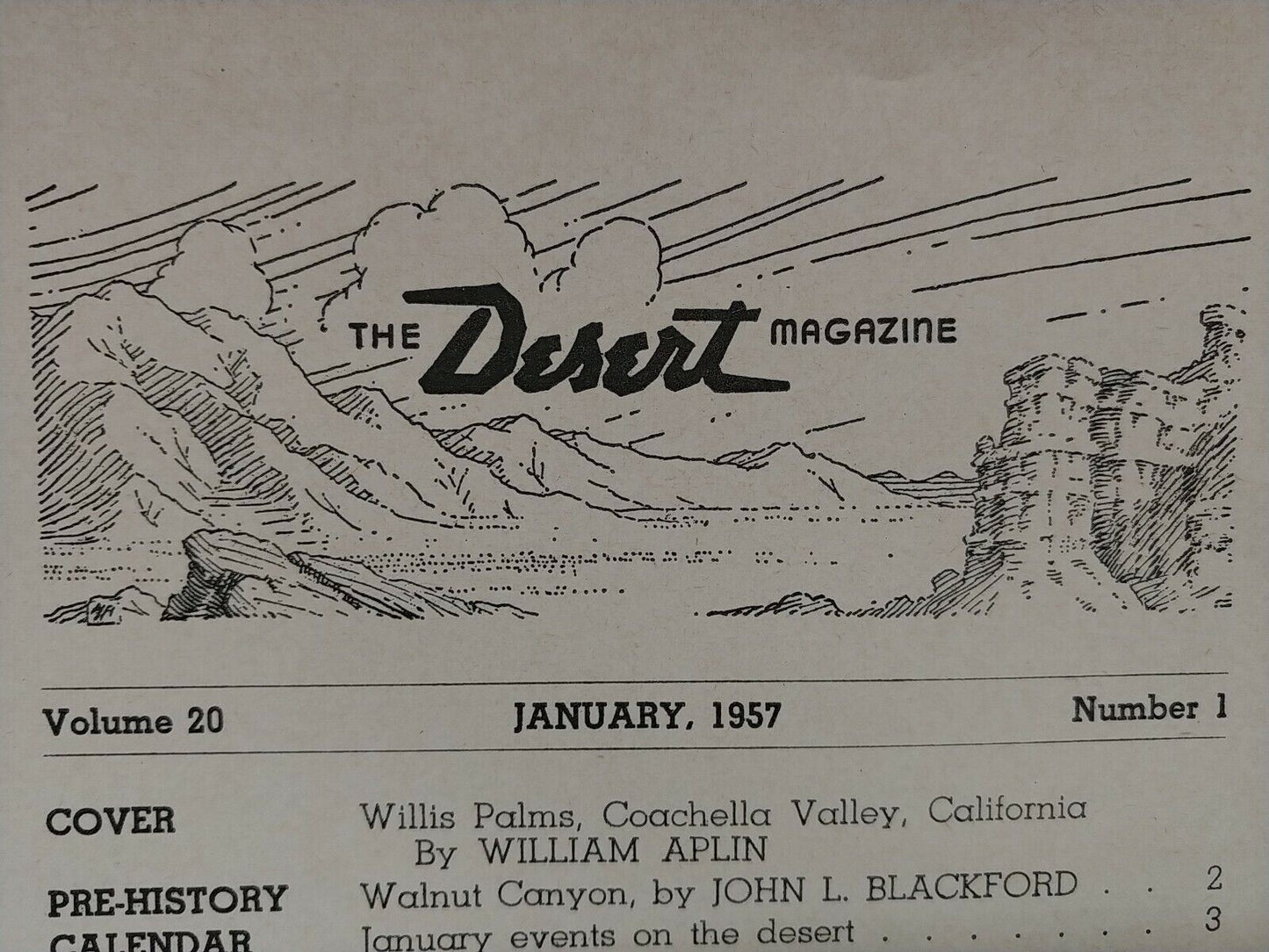 Vintage Desert Magazine January 1957