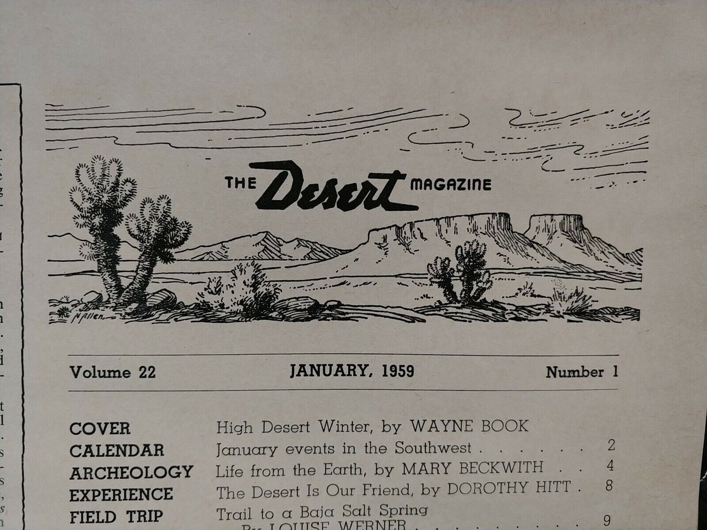 Vintage Desert Magazine January 1959