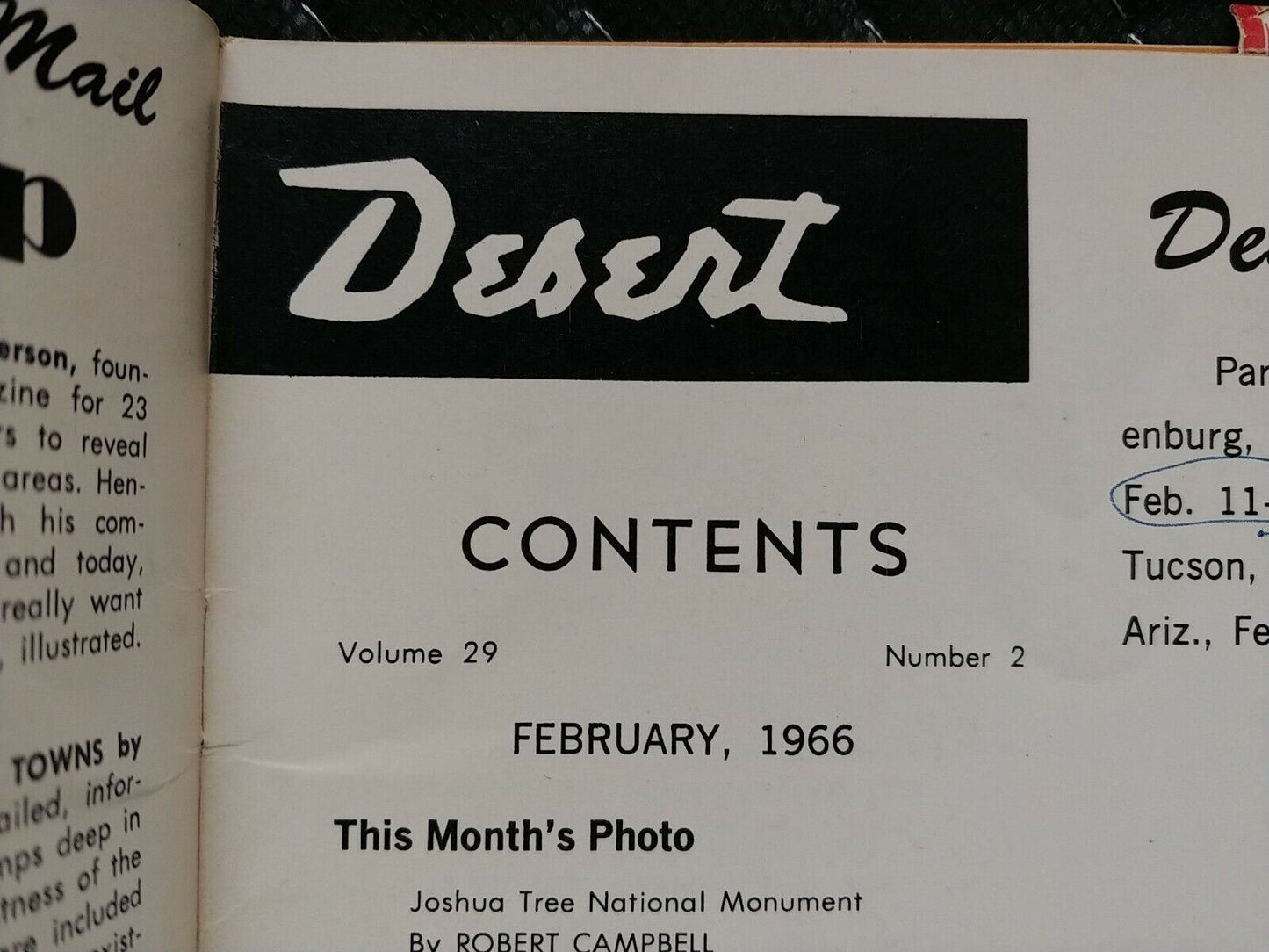 Vintage Desert Magazine February 1966