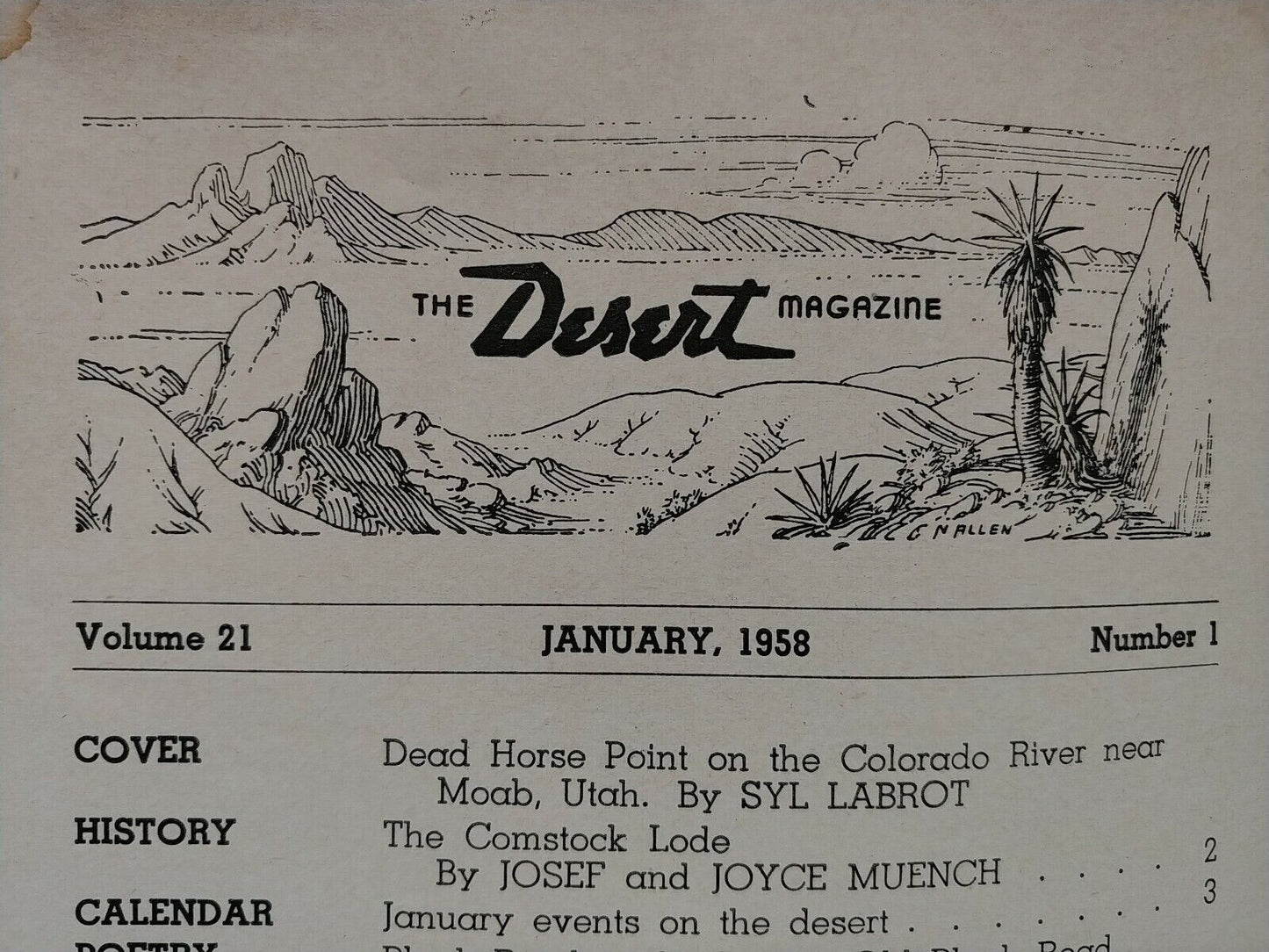 Vintage Desert Magazine January 1958