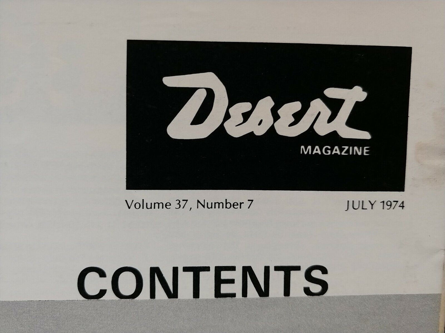 Vintage Desert Magazine July 1974