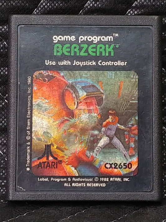 1982 "Berzerk" (CX2650) Atari 2600 Video Game Cartridge