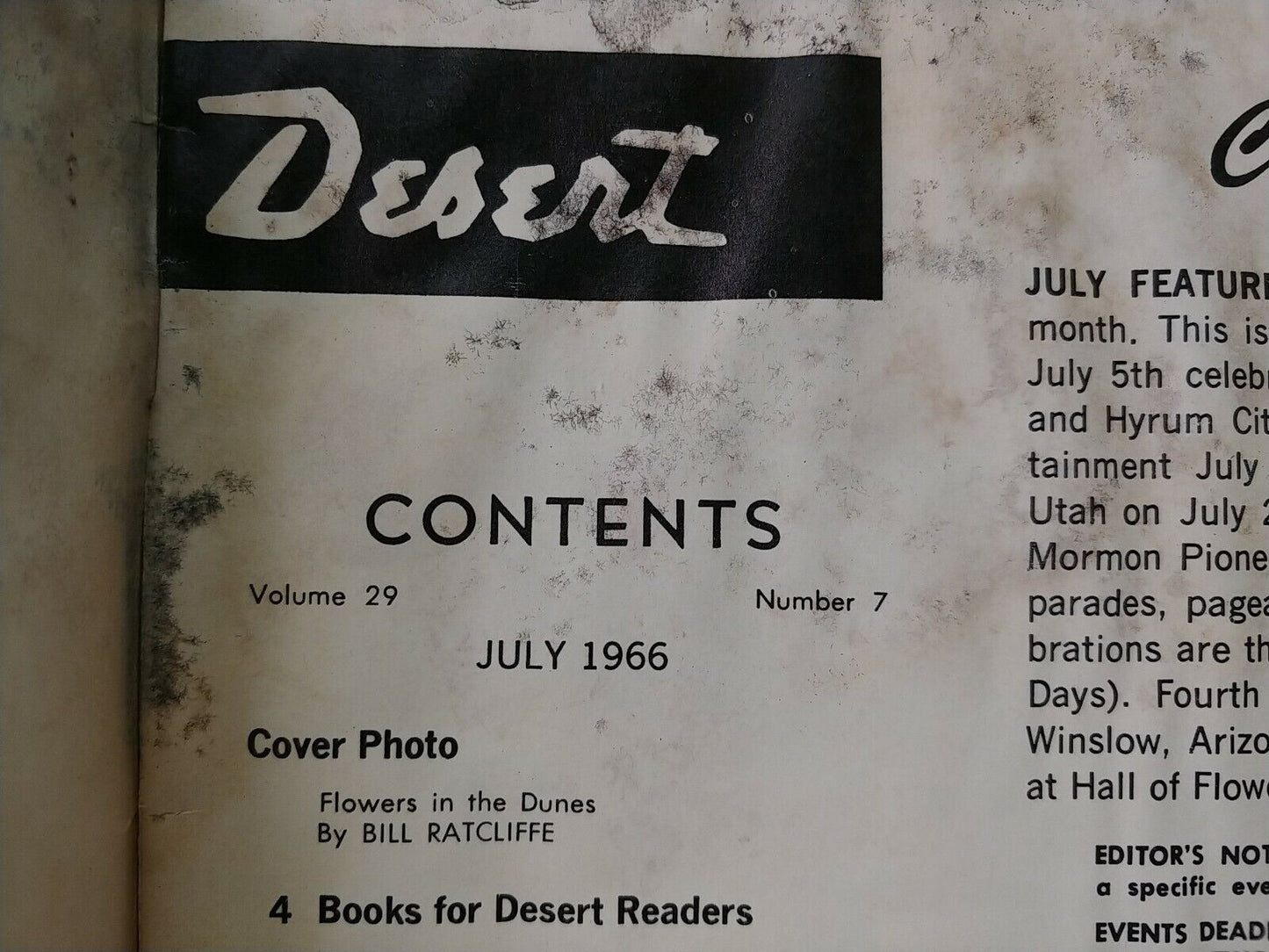 Vintage Desert Magazine July 1966