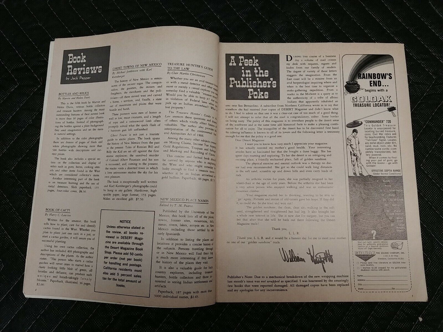 Vintage Desert Magazine August 1969