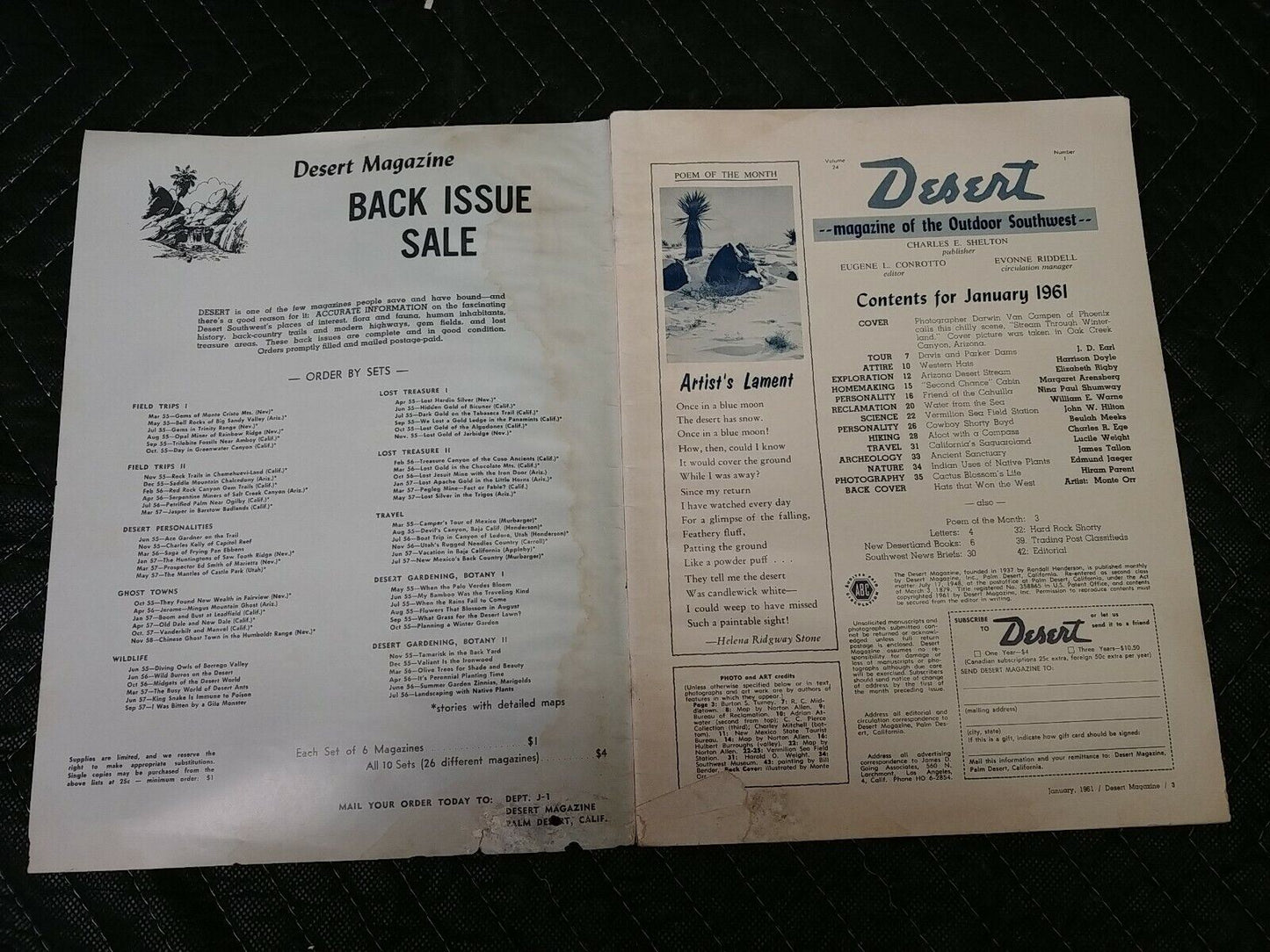 Vintage Desert Magazine January 1961