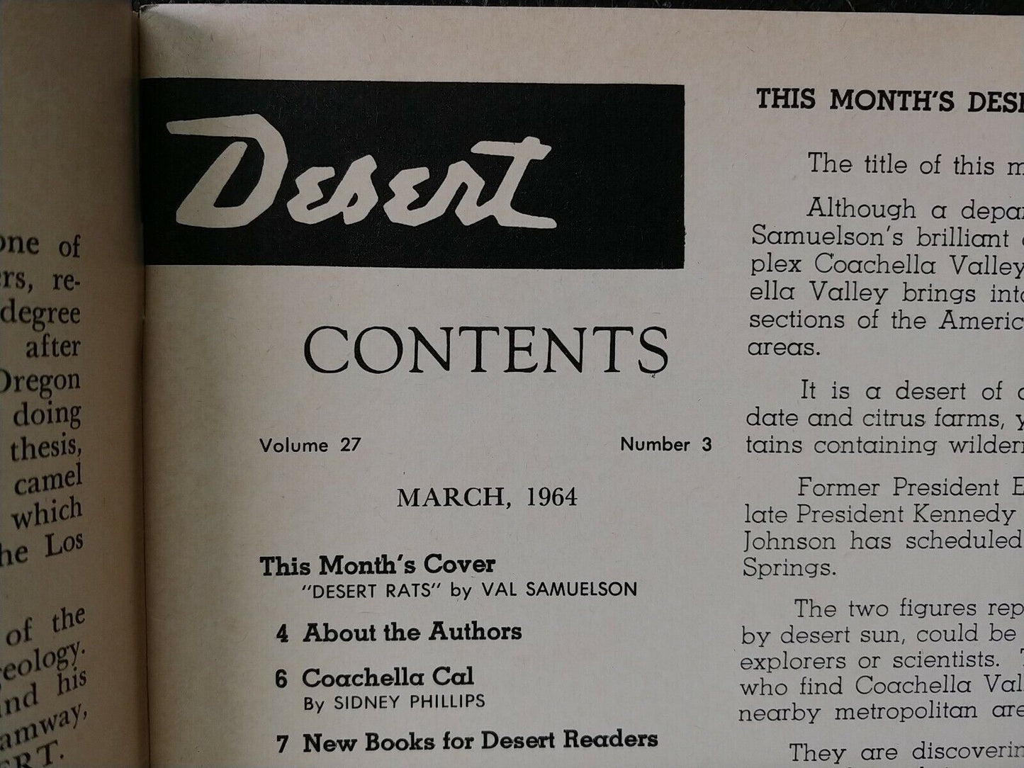 Vintage Desert Magazine March 1964