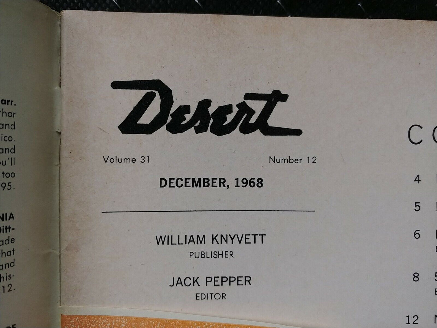 Vintage Desert Magazine December 1968