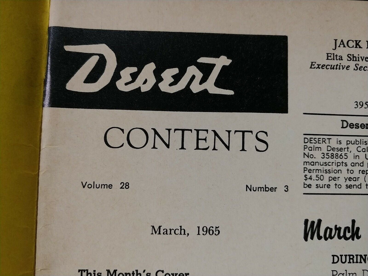 Vintage Desert Magazine March 1965