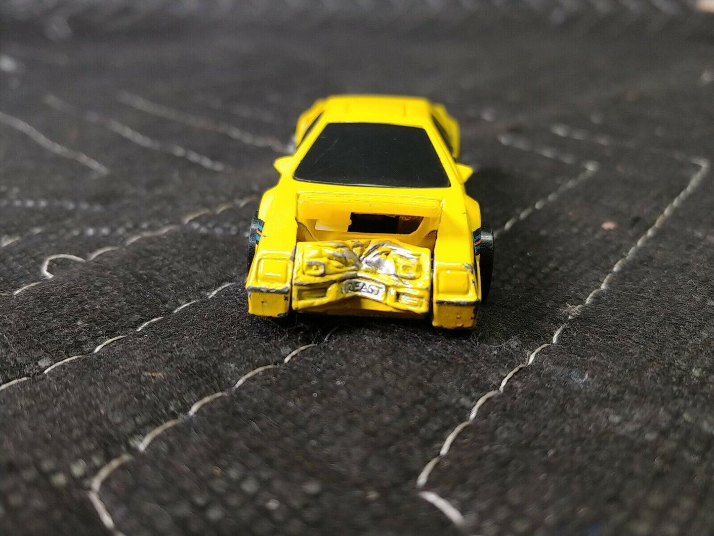 Vintage 1983 Hot Wheels Crack-Ups BASHER Yellow Cruiser Hong Kong Die-cast Car