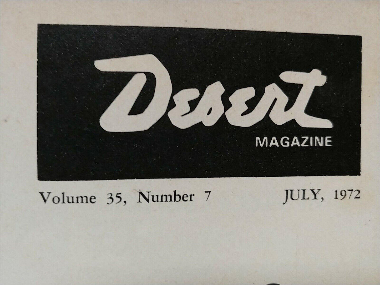 Vintage Desert Magazine July 1972