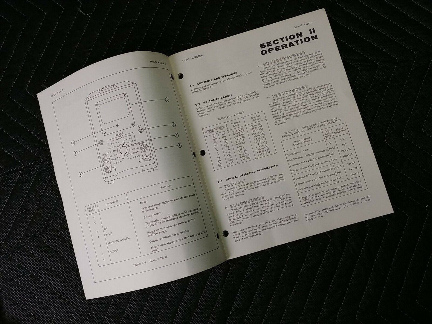 HP 400D/H/L Vacuum Tube Voltmeter Operating and Servicing Manual W/ Schematics