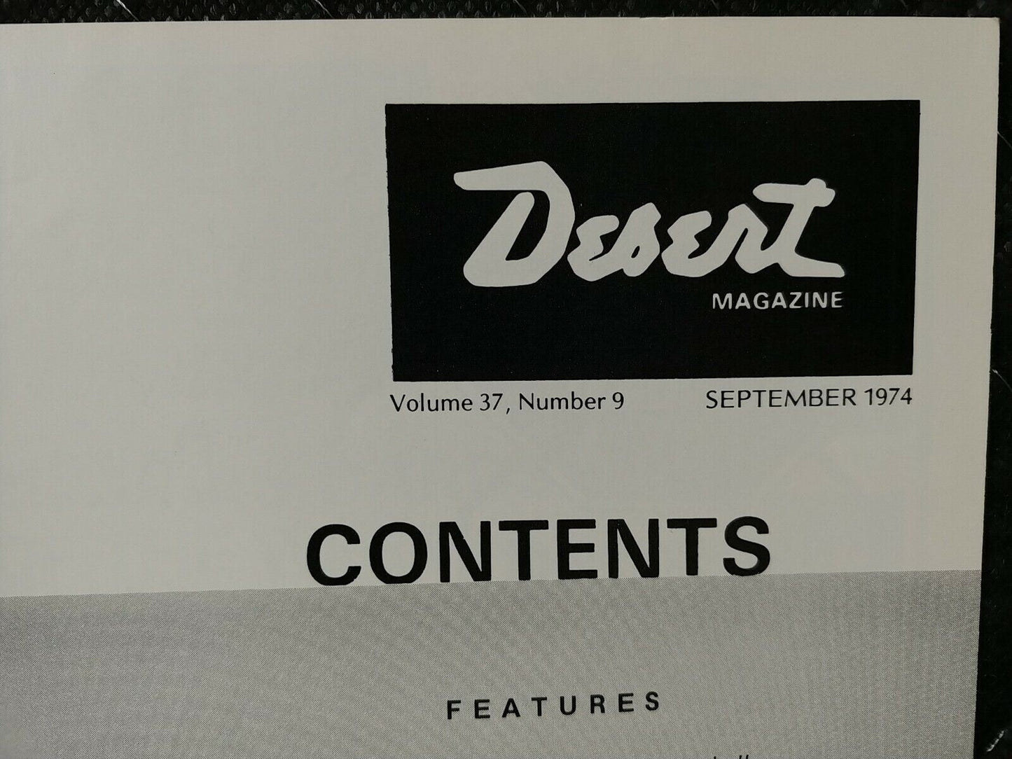 Vintage Desert Magazine September 1974