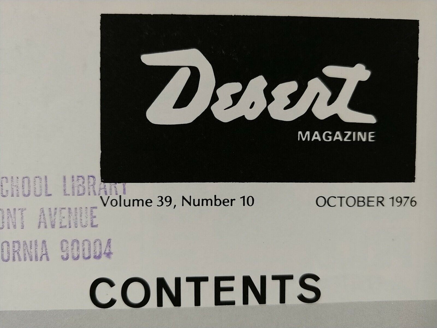 Vintage Desert Magazine October 1976