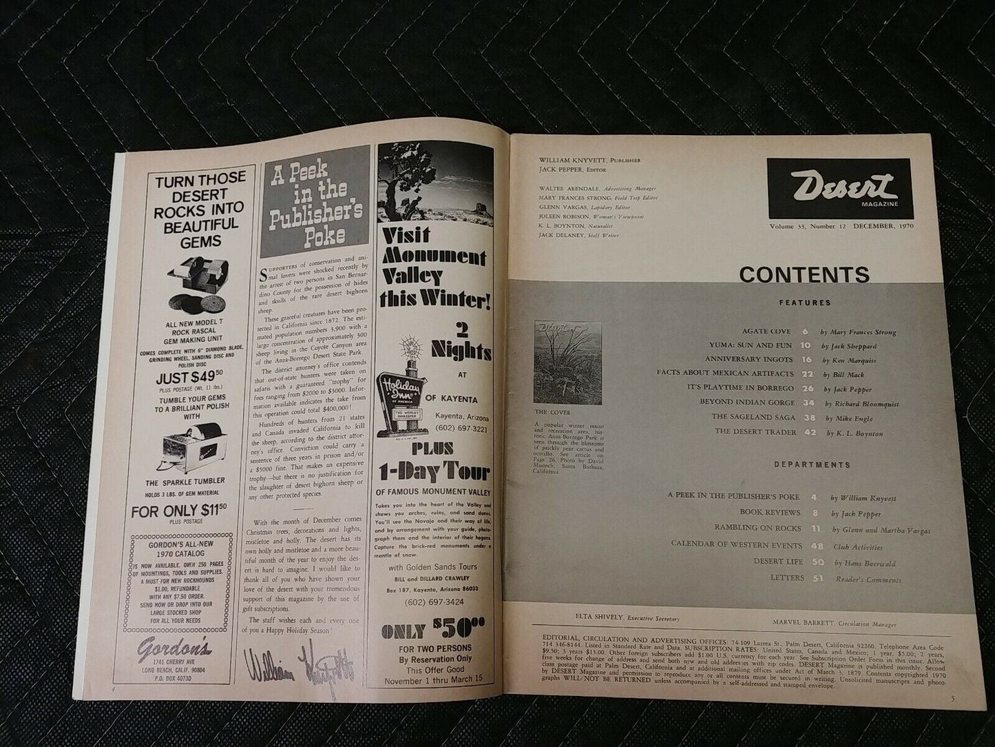 Vintage Desert Magazine December 1970