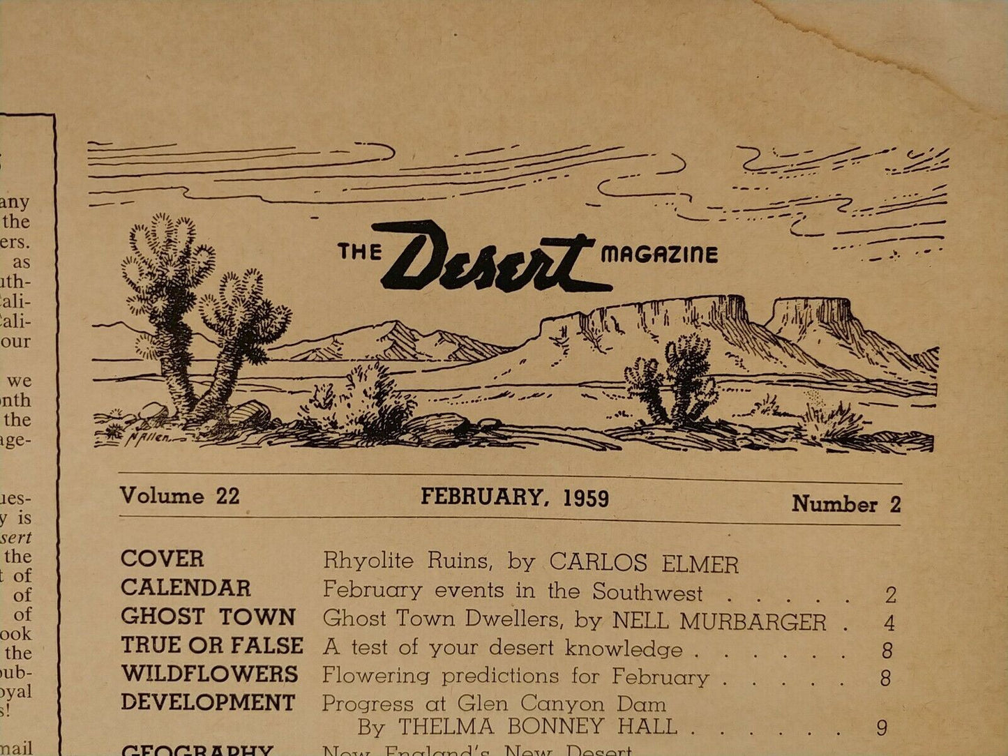 Vintage Desert Magazine February 1959