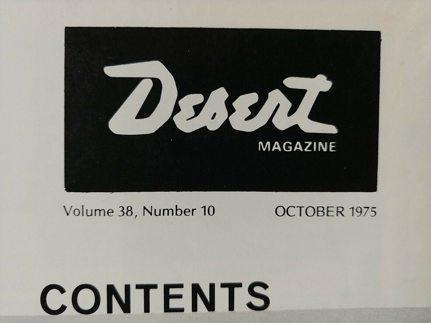 Vintage Desert Magazine October 1975