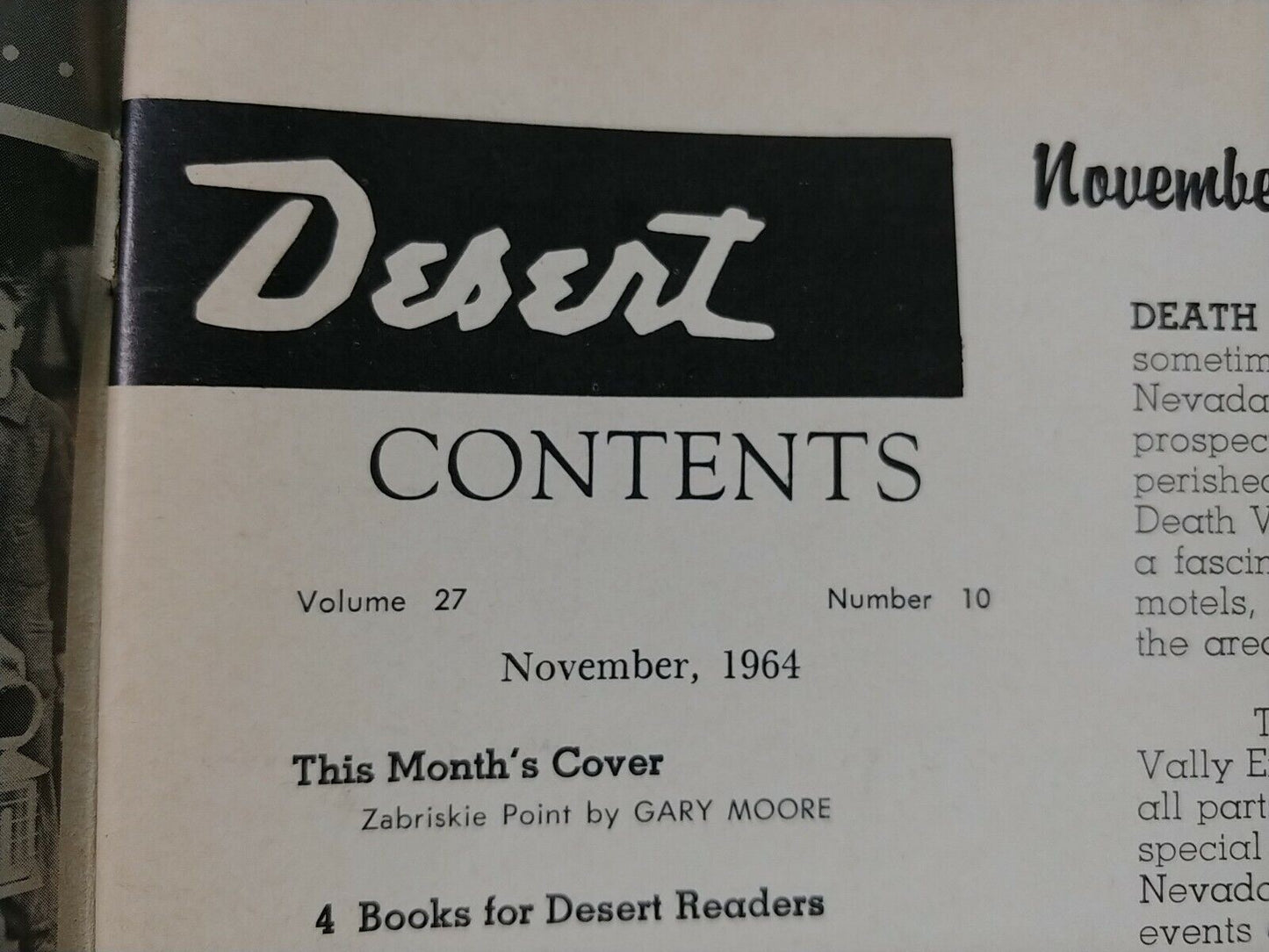 Vintage Desert Magazine November 1964