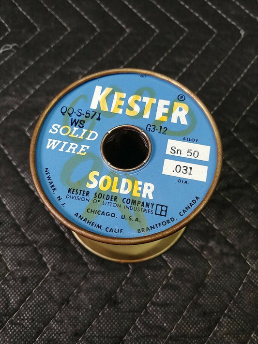 KESTER SOLID WIRE SOLDER QQS 571 WS ALLOY SN50 .031 DIAMETER 50% SPOOL