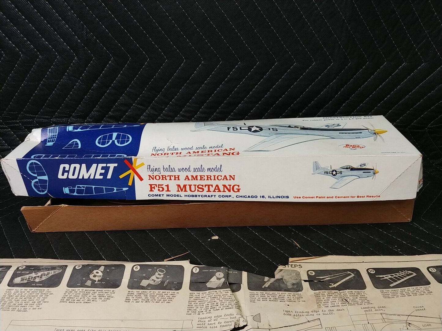 VINTAGE Comet North American F51 Mustang Balsa Kit #3901  24" Wingspan