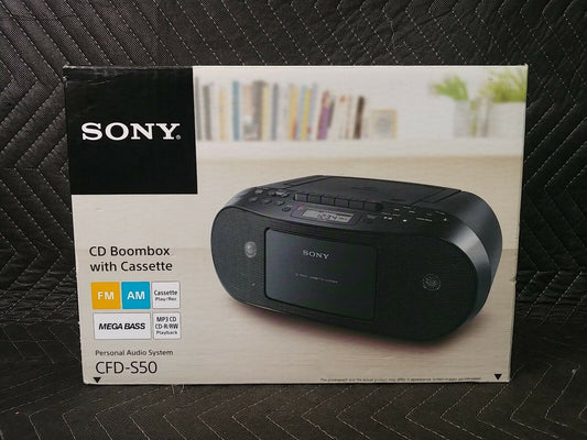 Sony CFD-S50 Portable Boombox AM/FM Stereo & CD MP3 Player Cassette Brand New