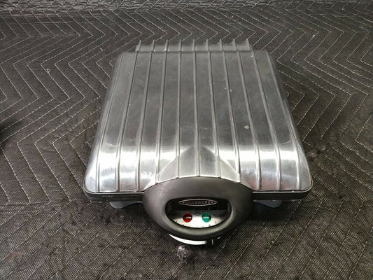 Villaware Uno Belgium Waffler 4Sq Waffle Maker Stainless Steel Model 2001 Tested