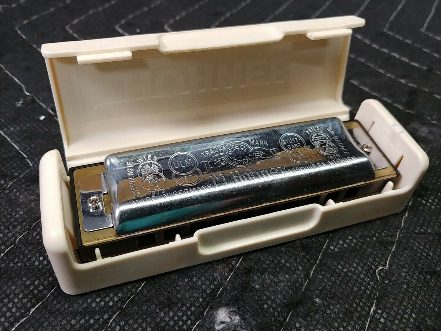 Vintage HOHNER Big River Harp Harmonica - Original Case - Made In Germany