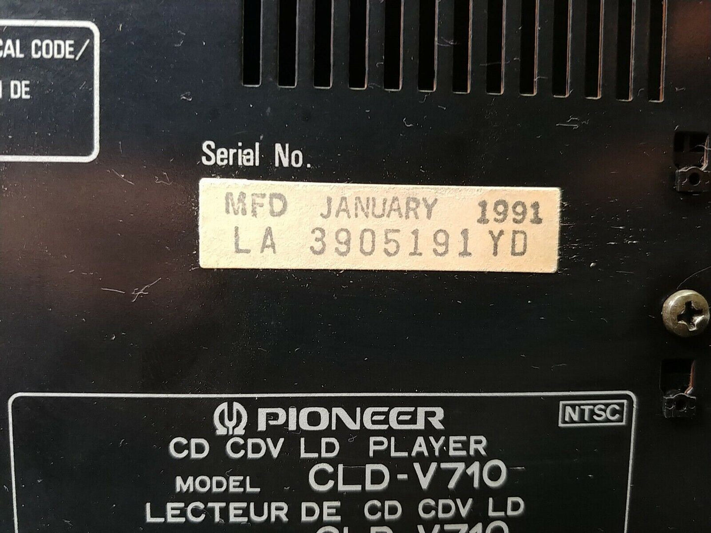 Pioneer CLD-V710 Karaoke LD Laser Disc Player - Working