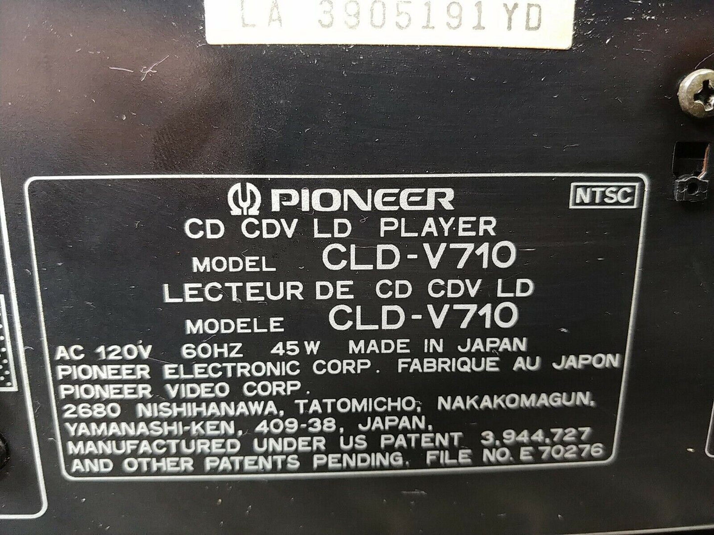 Pioneer CLD-V710 Karaoke LD Laser Disc Player - Working