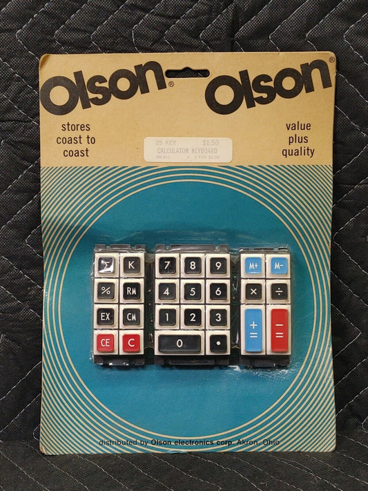 Vtg 1980s NOS OLSON Numeric Keyboard in Package - Calculator Keypad Number XM611