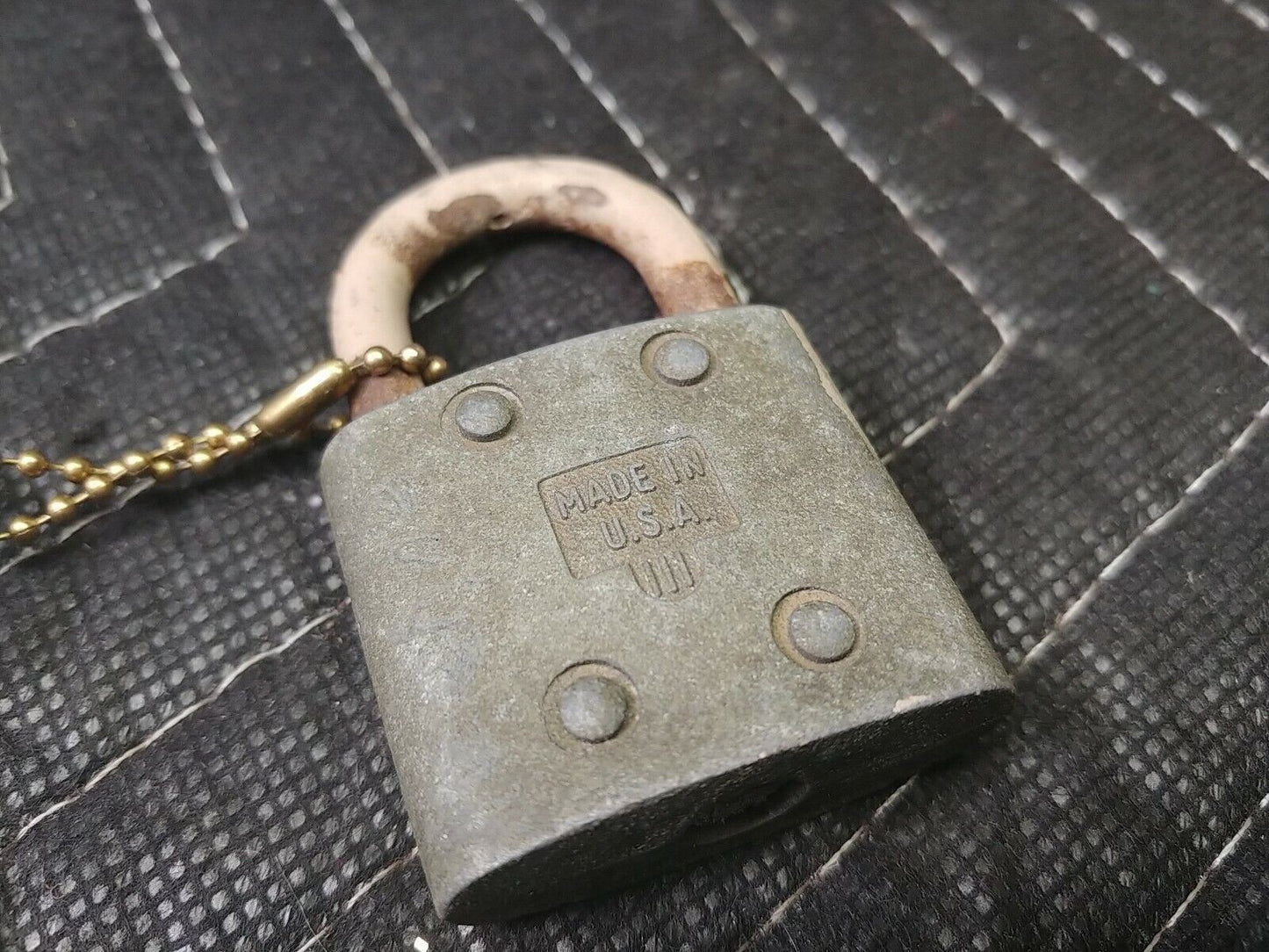Vintage Slaymaker Rustless Brass Padlock Lock w/ 2 Keys Works