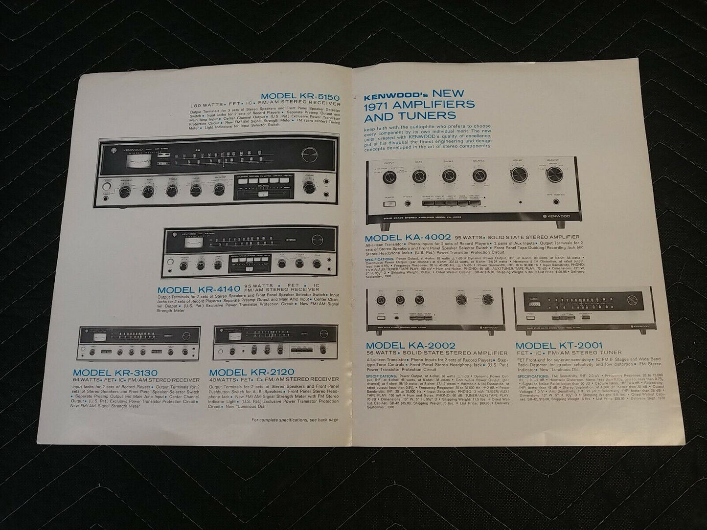 1971 Kenwood Stereo Receivers Amplifiers/Tuners Ad Brochure