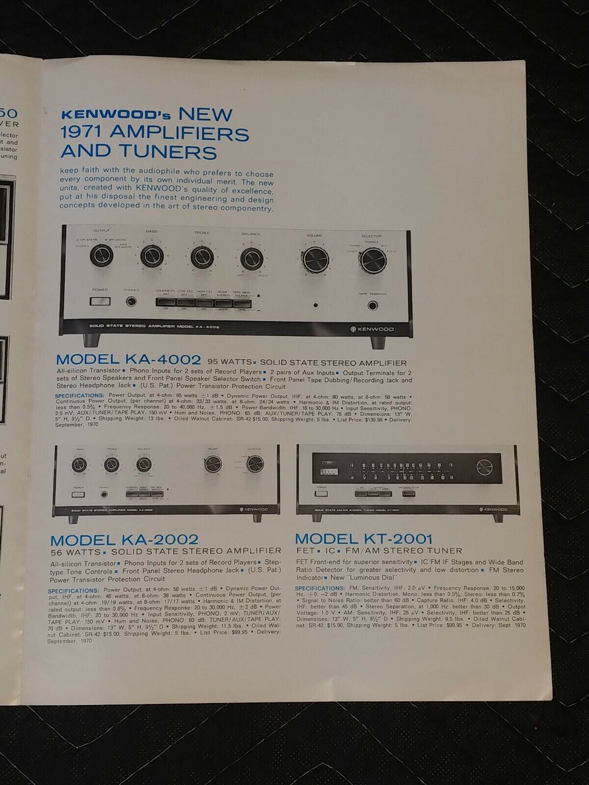 1971 Kenwood Stereo Receivers Amplifiers/Tuners Ad Brochure