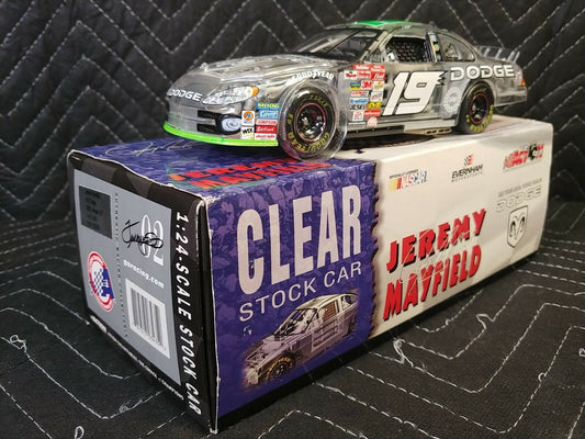 Nascar Diecast 1:24 #19 Jeremy Mayfield 2002 Clear Stock Car Dodge 1 of 3,816