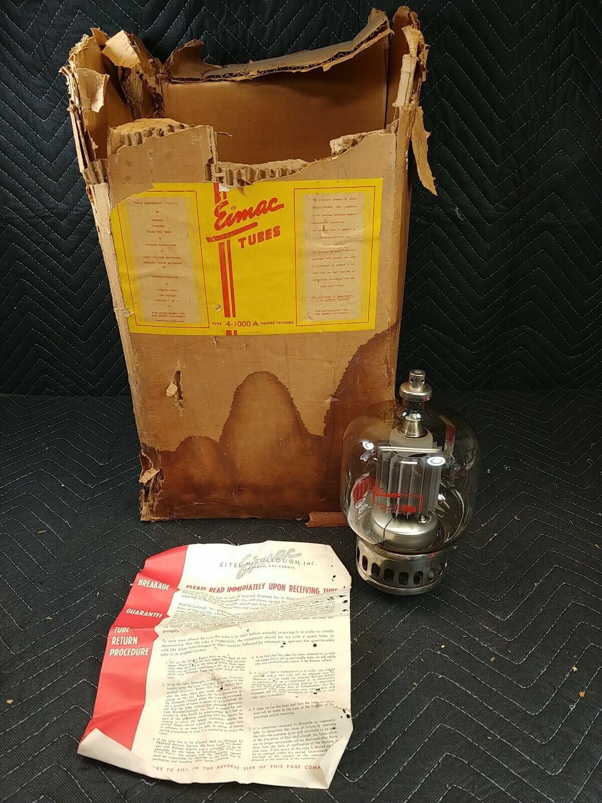 Eimac 4-1000A Vacuum Tube Power Tetrode - Untested